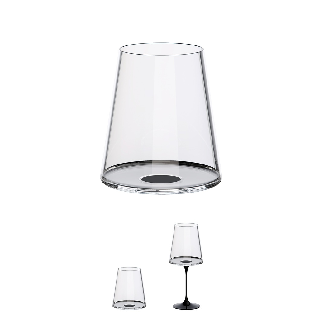 Copa cristal vino tinto c/iman Negro Set x 2