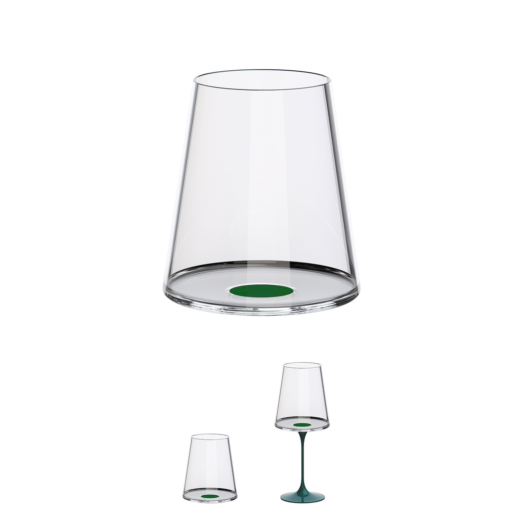 Copa cristal vino tinto c/iman Verde Set x 2