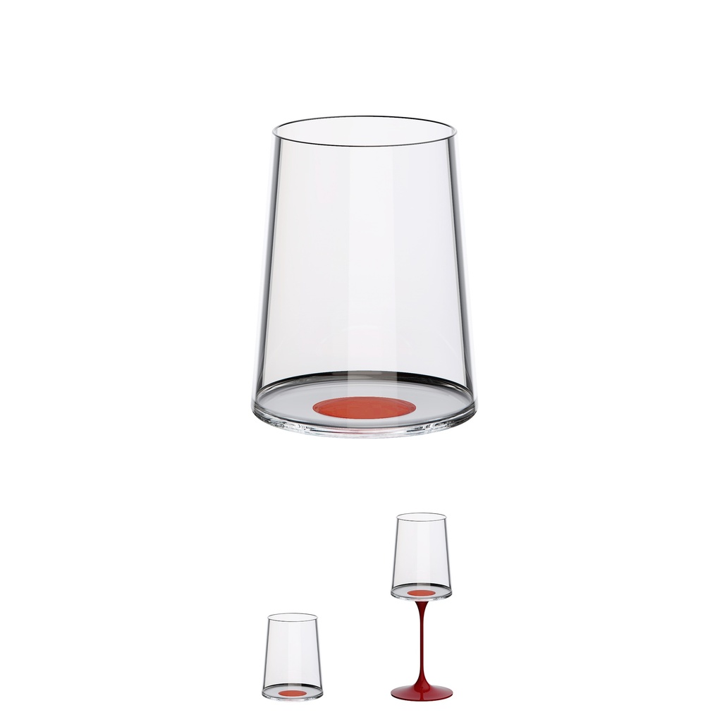 Copa cristal vino blanco c/iman Rojo Set x 2